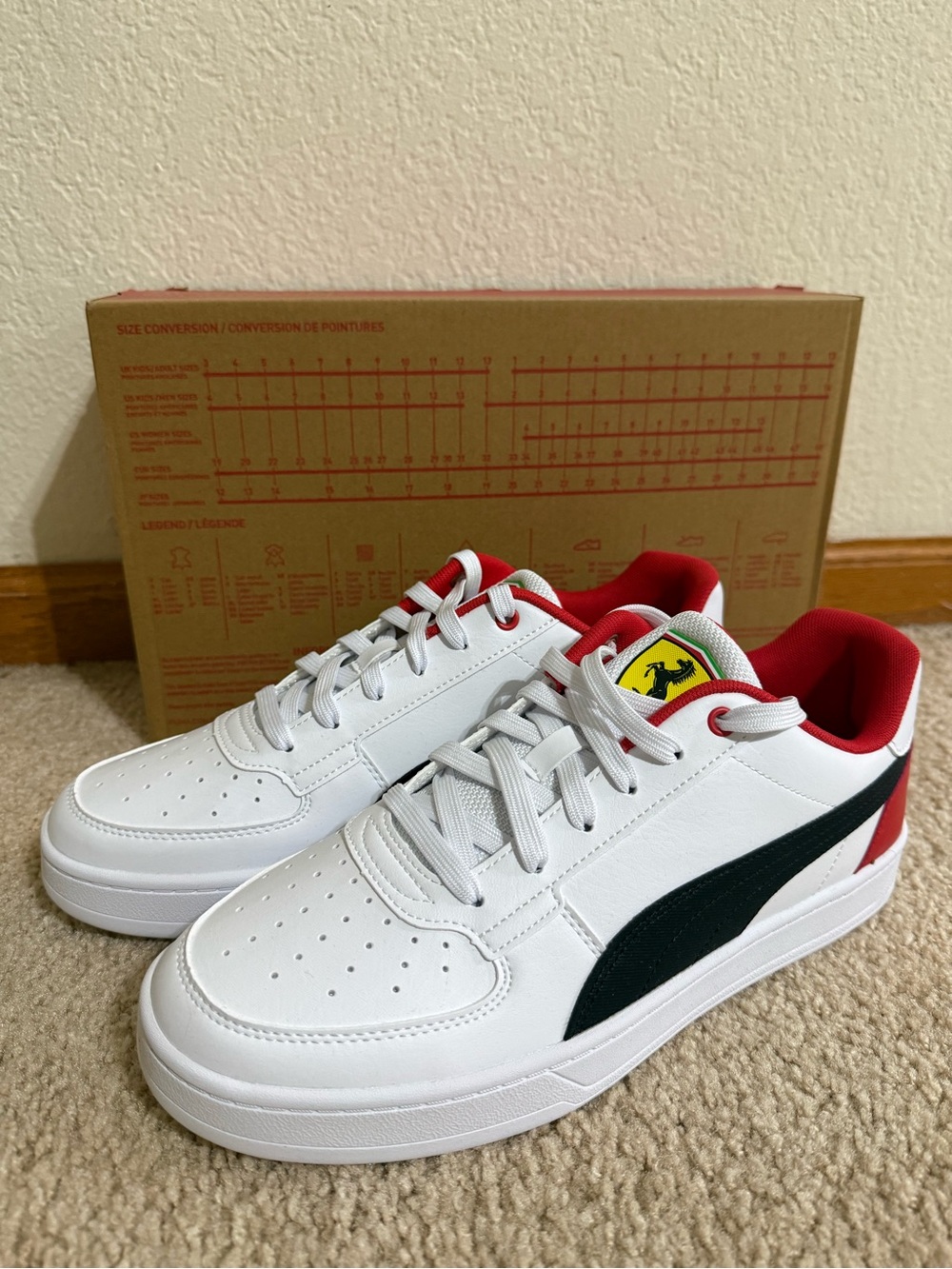 Puma Scuderia Ferrari Caven 2.0 White Mens Shoes Sneakers 308159-05 NEW Sz 10.5